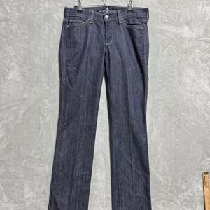 7 For All‎ Mankind Women's 27 Jeans Slim Straight Dark Wash Blue Stretch USA Y2K
